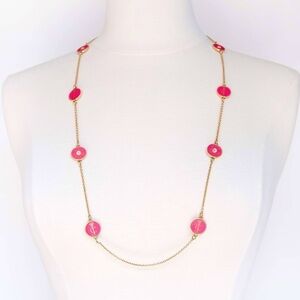 Juicy Couture Pink Long Disc Necklace NWT